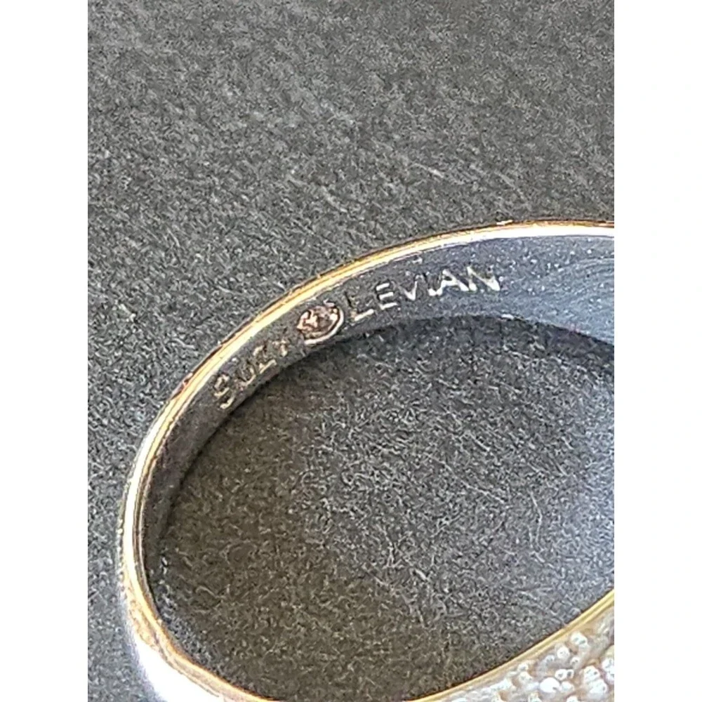 Suzy Levian Sterling Silver Pave Design Cubic Zirconia Criss-Cross Ring Size 8
